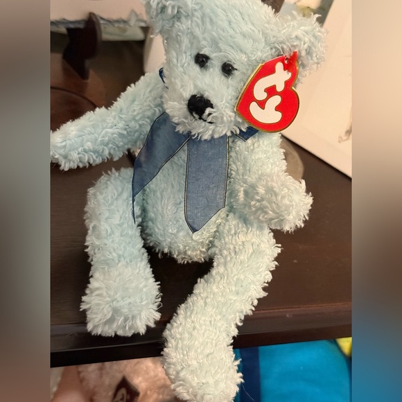 Ty Other - Ty Light Blue Stuffed Bear with Bow